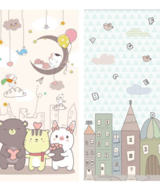 PLAYTIME sklopiva podloga za decu 150x180x1 cm Bajkoviti gradić