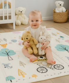 NouNou podloga za igru bebe od XPE pene Playful Friends 150×180x1 cm