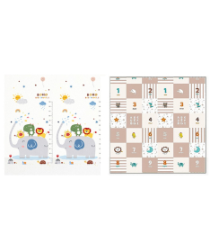 BBO Podloga za igru bebe od pene 180x200x1cm Elephant&Baby Animals