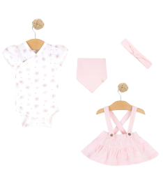 Just Kiddin Baby set odeće za devojčice 4 u 1 veličina 62 Floating Fairies Roze