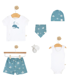 Just Kiddin Baby set odeće za dečake 6 u 1 veličina 62 Little Swimmers Plava