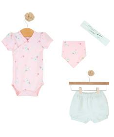 Just Kiddin Baby set odeće za devojčice 4 u 1 veličina 62 Floating Fairies Zelena