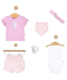 Just Kiddin Baby set odeće za devojčice 6 u 1 veličina 56 Floating Fairies Roze