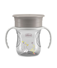Chicco no spill čaša za decu 12m+ Perfect 360 stepeni Siva