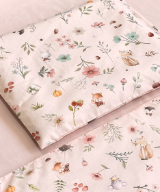 Textil posteljina (navlake) za krevetac za bebe Cvetna družina 3 U 1