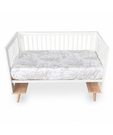 Textil čaršav za krevetac za bebe sa lastišom 120x60cm Šumski svet