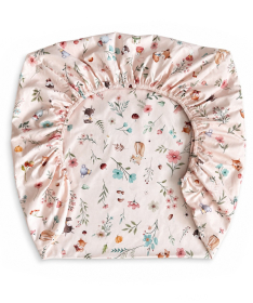 Textil čaršav za krevetac za bebe sa lastišom 120x60cm Cvetna družina
