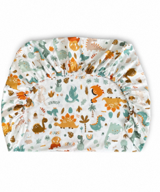 Textil čaršav za krevetac za bebe sa lastišom 120x60cm Dino družina