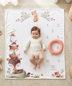 Textil Podloga uspomena za bebu 75x100cm Cvetna družina