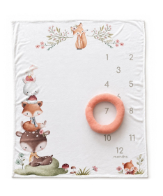 Textil Podloga uspomena za bebu 75x100cm Cvetna družina