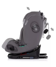Chipolino Techno iGrow 360 Isofix auto sedište za bebu 40-150cm Charcoal