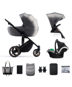 Kinderkraft Prime 2 Mink Pro kolica za bebe 3 u 1 Shadow Grey