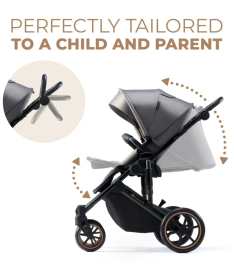 Kinderkraft Prime 2 Mink Pro kolica za bebe 3 u 1 Shadow Grey