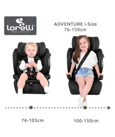 Lorelli Adventure i-Size auto sedište za decu 76-150cm Black Jasper