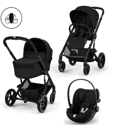 Cybex Balios S kolica za bebe 3 u 1 sa sklopivom nosiljkom i Cloud G i-Size Comfort auto sedištem - Moon Black