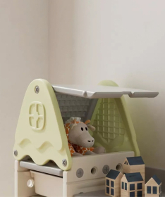 Feelkids sistem za odlaganje igračaka i knjiga Kućica i drvce Kombo svetlo Zelena