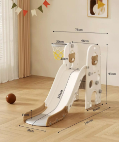Feelkids dečji tobogan sa košem Meda 145cm Braon Beli