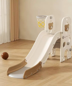 Feelkids dečji tobogan sa košem Meda 145cm Braon Beli