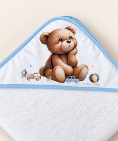 Deksi peškir za bebe sa kapuljačom 75x75cm Meda Roze