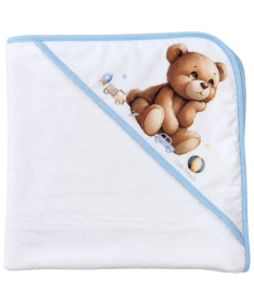 Deksi peškir za bebe sa kapuljačom 75x75cm Meda Roze