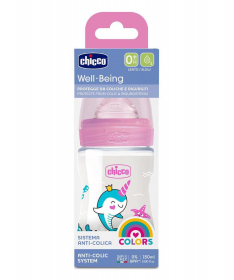 Chicco WB Plastična flašica za bebe 150ml - Roza