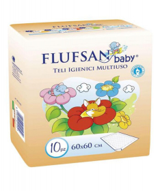 Flufsan nepromočivi podmetač za bebe 60x60 cm - 10 kom