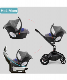 Hot Mom kolica za bebe 3 u 1 Black
