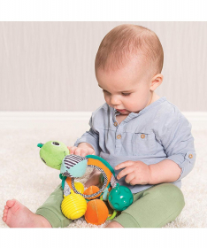 Infantino plišana igračka sa ogledalom za bebe Zelena kornjača 0 meseci +