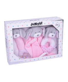 Jungle set ćebe&zvečka&tešilica za bebe Kuce Roze - 31000461