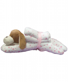 Jungle ćebe i jastuk igračka Kuca roze sa tufnama N3585-7A