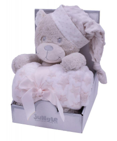 Jungle ćebe za bebe sa plišanom igračkom Meda Bež - 31000235