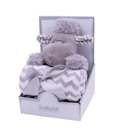 Jungle ćebe za bebe sa plišanom igračkom Ovčica Siva - 31000244