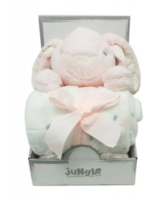 Jungle ćebe za bebe sa plišanom igračkom Roze Zeka - 31000230