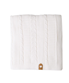 Minky prekrivač za bebe pletenica 110x80 cm Beli - 50009132