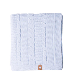 Minky prekrivač za bebe pletenica 110x80 cm Plavi - 50009133