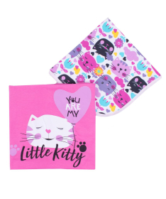 My baby pamučni prekrivač za devojčice Little Kitty 77x99 cm - 2 komada - 240521