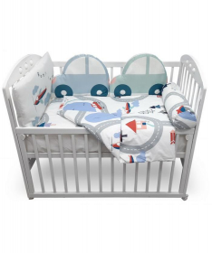 Textil Autići komplet posteljina za krevetac za bebe 120x60 cm