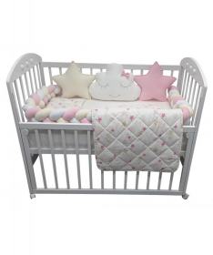Textil Bambino komplet posteljina za krevetac za bebe Roze - 120x60 cm