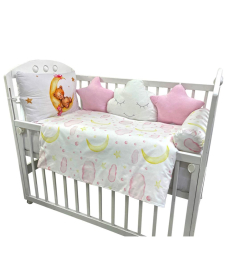 Textil Sanjalica komplet posteljina za krevetac za bebe Roze - 120x60 cm
