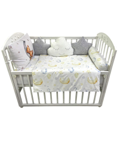 Textil Sanjalica komplet posteljina za krevetac za bebe Siva - 120x60 cm