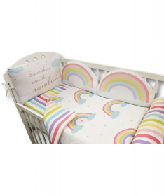 Textil komplet posteljina za krevetac za bebe Duga - 120x60 cm