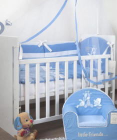 Tri Drugara komplet posteljina za krevetac za bebe plava