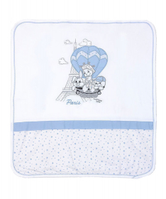 Tri Drugara u Parizu pamučni prekrivač za bebe 80x85 cm - Plavi