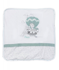 Tri Drugara u Parizu pamučni punjeni prekrivač sa drikerima za bebe 80x85 cm - Zeleni