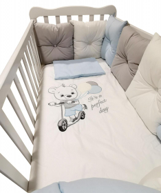 Tri drugara Jastučići komplet posteljine za bebe Plava - 120x60 cm