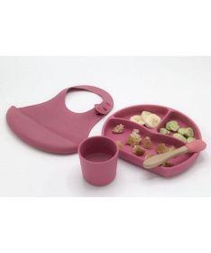 BabyJem silikonski set za hranjenje - pink 92-47285