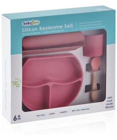 BabyJem silikonski set za hranjenje - pink 92-47285