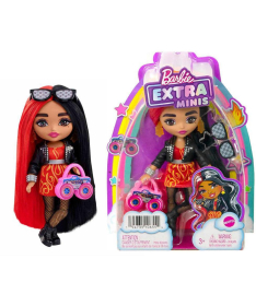 Barbie lutka za decu Extra Minis sa crveno-crnom kosom - 1039109