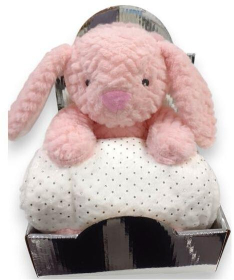 BBO ćebe sa igračkom za bebe Rabbit Pink