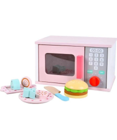 BBO drvena igračka za decu mikrotalasna pećnica pink